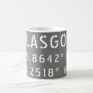 Taza De Café Glasgow Escocia Latitud y longitud