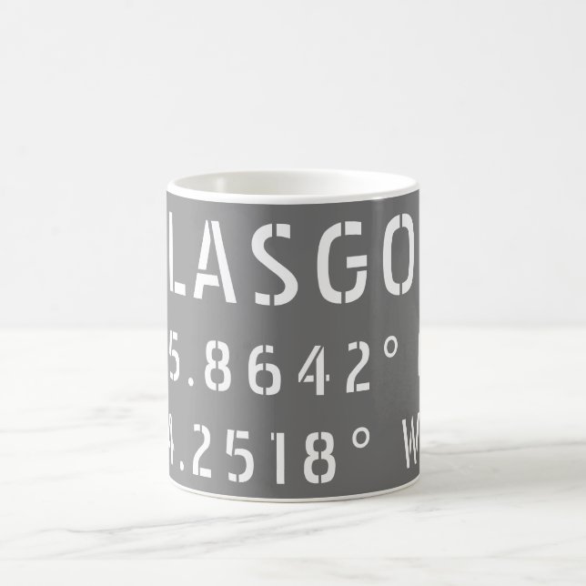 Taza De Café Glasgow Escocia Latitud y longitud (Centro)