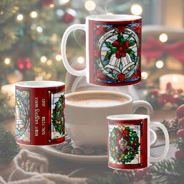 Taza De Café Glass Faux Seted Bells de plata