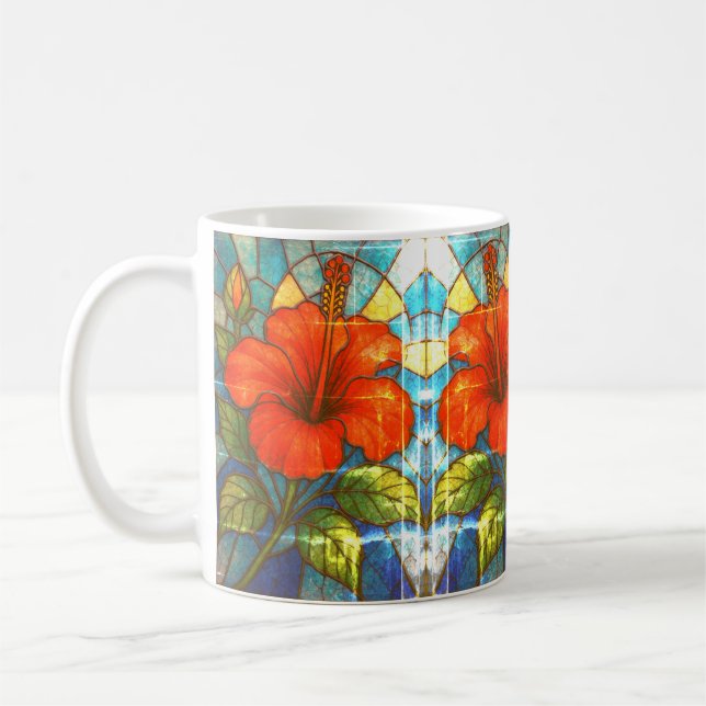 Taza De Café Glass Hibiscus (Izquierda)