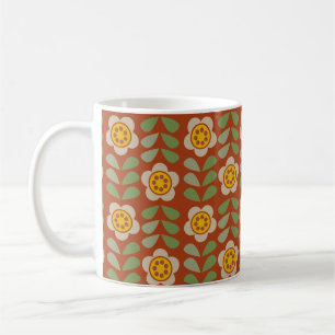 Taza De Café GLEAM GLADE - Mug de color de tierra floral