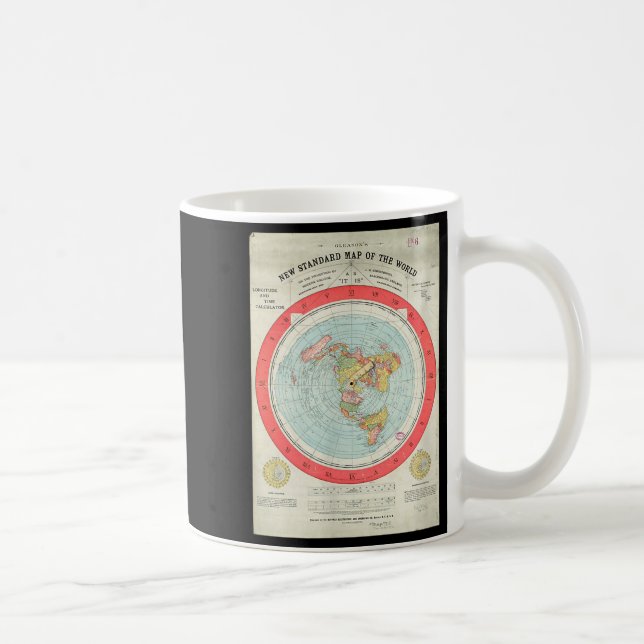 Taza De Café Gleason's New Standard Map Of The World - Flat Ear (Derecha)