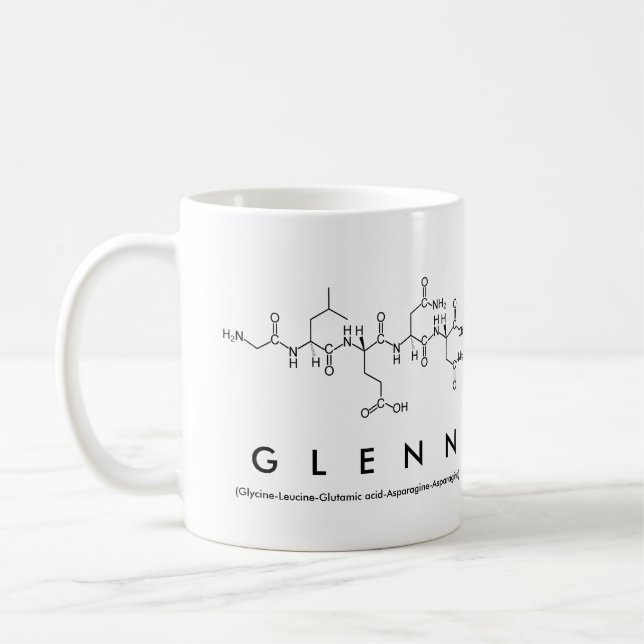 Taza De Café Glenn peptide name mug (Izquierda)