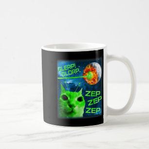 Taza De Café Glerp Glorp Gato Alien Funny Meme Cerebroto 