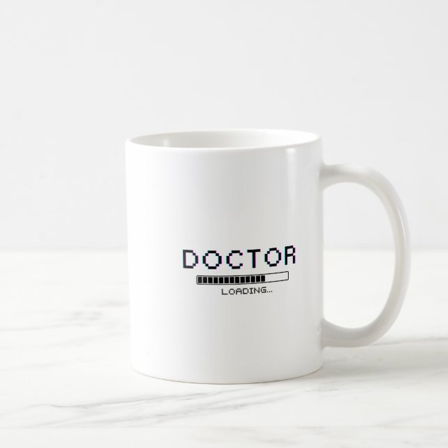 Taza De Café Glitch Pixel Doctor Loading Humor (Derecha)