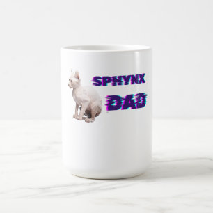 Taza De Café Glitch Sphynx Papá Cyberpunk Amante del Gato sin P