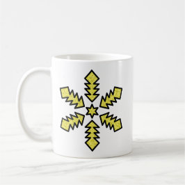 Taza De Café Glitter Snowflake - Yellow Star