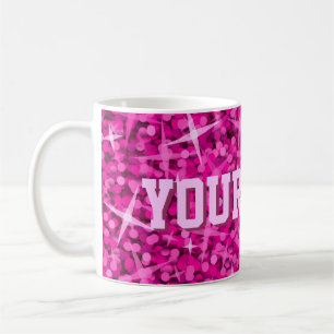 Taza De Café Glitz Pink print mug 'tu texto'