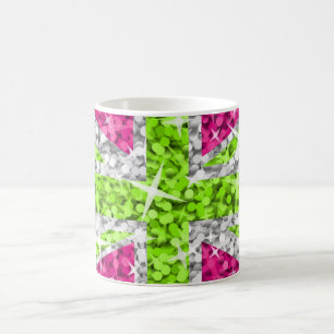 Taza De Café Glitz UK Lime Green mug