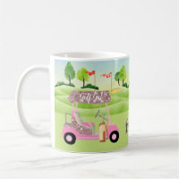 Glitzy Fun Golf Cart Course Personaliza Coffee Mug