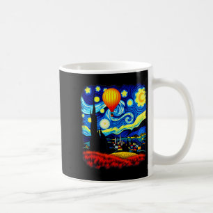 Taza De Café Globo aerostático de estilo Van Gogh Noche estrell