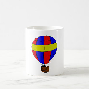 Taza De Café Globo aerostático rojo, azul y amarillo