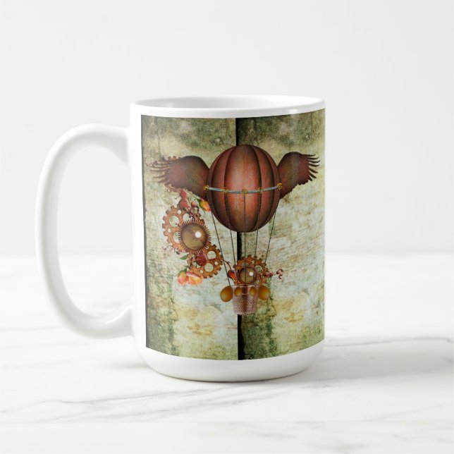 Taza De Café Globo de aire caliente de Steampunk (Izquierda)