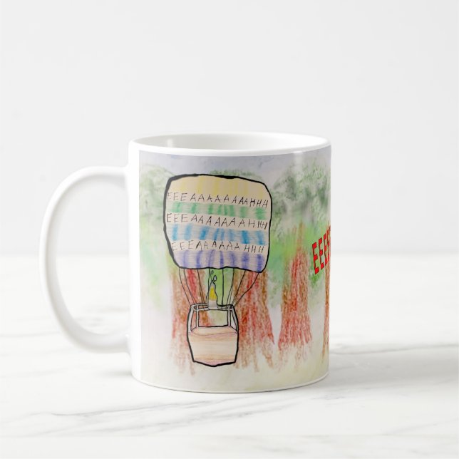 Taza De Café Globo de aire caliente gritando (Izquierda)
