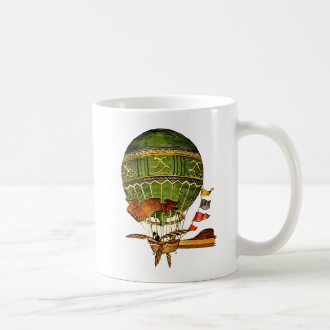 Taza De Café Globo de aire caliente verde (Derecha)