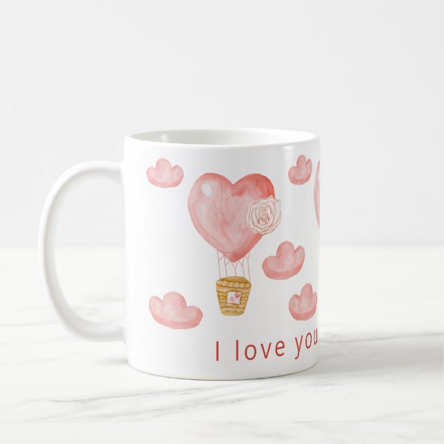 Taza De Café Globo de corazón Personalizado personalizado de Va (Izquierda)