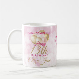 Taza De Café Globo de cumpleaños 13 nieta glamorosa