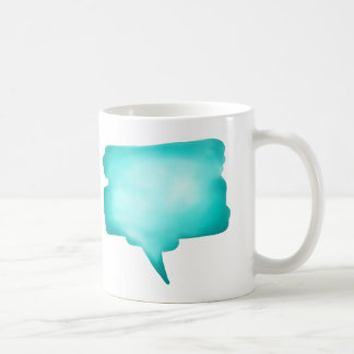 Taza De Café Globo de discurso azul claro de Acuarela