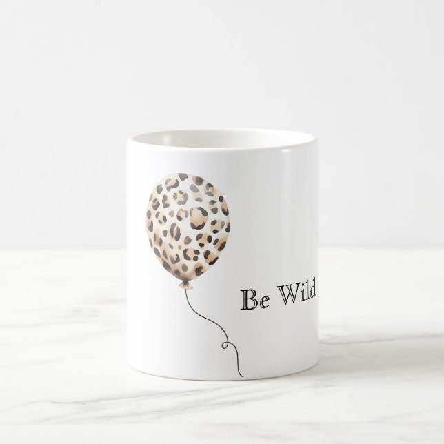 Taza De Café Globo de Impresión de Leopardo Salvaje (Centro)