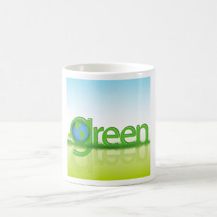 Taza De Café Globo de Tierra Verde Ecológico Naturaleza