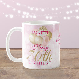 Taza De Café Globo glamoroso de cumpleaños número 70
