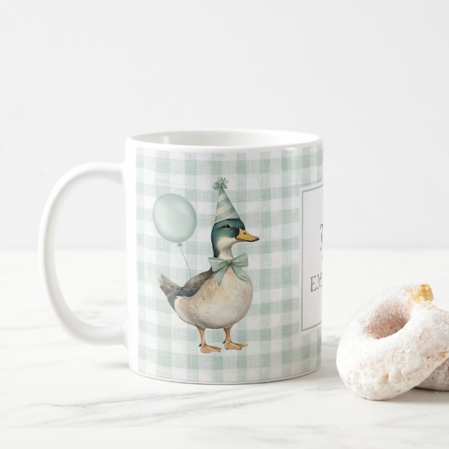 Taza De Café Globo Retro Sage Green Mallck (Con donut)