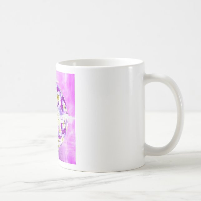 Taza De Café Globo sutil y simple con patrón de flores de pensa (Derecha)