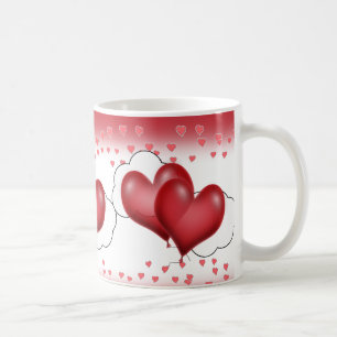 Taza De Café Globos cardíacos con corazones pequeños
