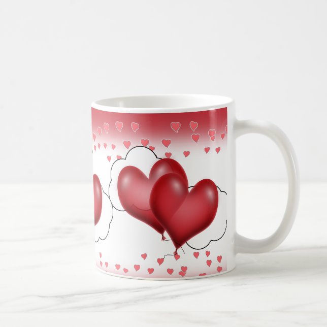 Taza De Café Globos cardíacos con corazones pequeños (Derecha)