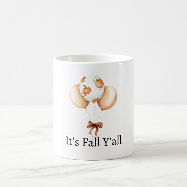 Taza De Café Globos de Calabazas de Otoño (Centro)