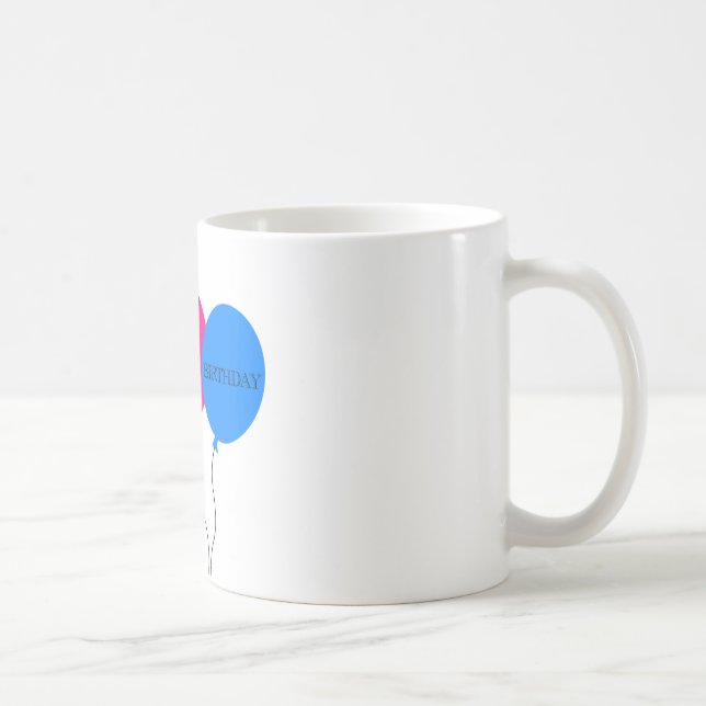 Taza De Café Globos de cumpleaños felices (Derecha)