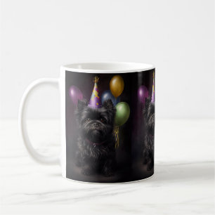 Taza De Café Globos de cumpleaños para perros Affenpinscher