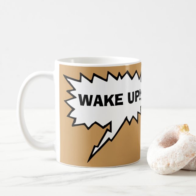 Taza De Café Globos de discursos personalizados cómicos diverti (Con donut)