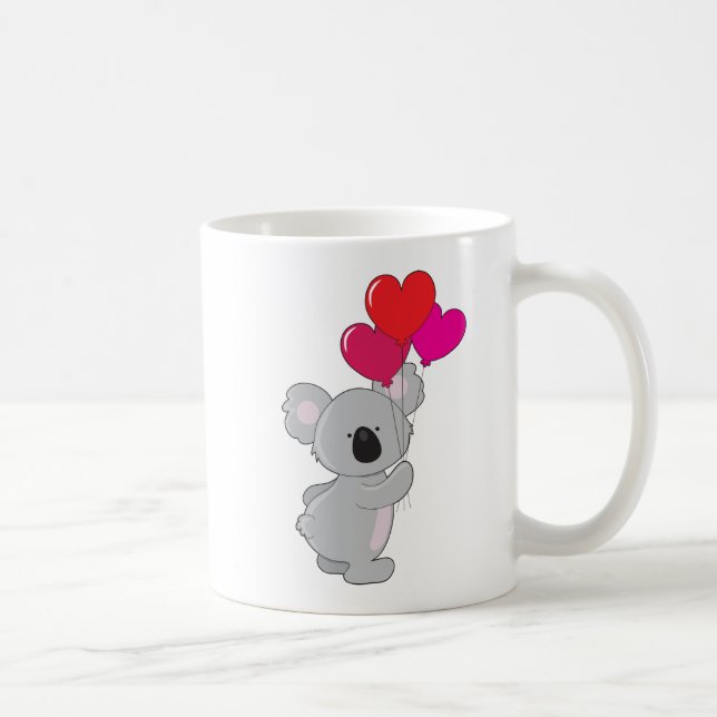 Taza De Café Globos del corazón de la koala (Derecha)
