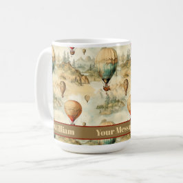 Taza De Café Globos Vintage de aire caliente arte personalizado