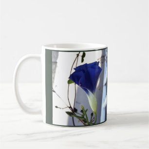 Taza De Café Gloria de la mañana de remolino añil