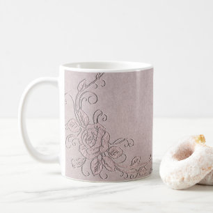 Taza De Café Gloria Rústica Vintage Elegante Rosa Shabby Chic