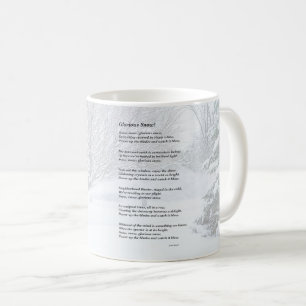 Taza De Café Glorioso poema estacional de nieve