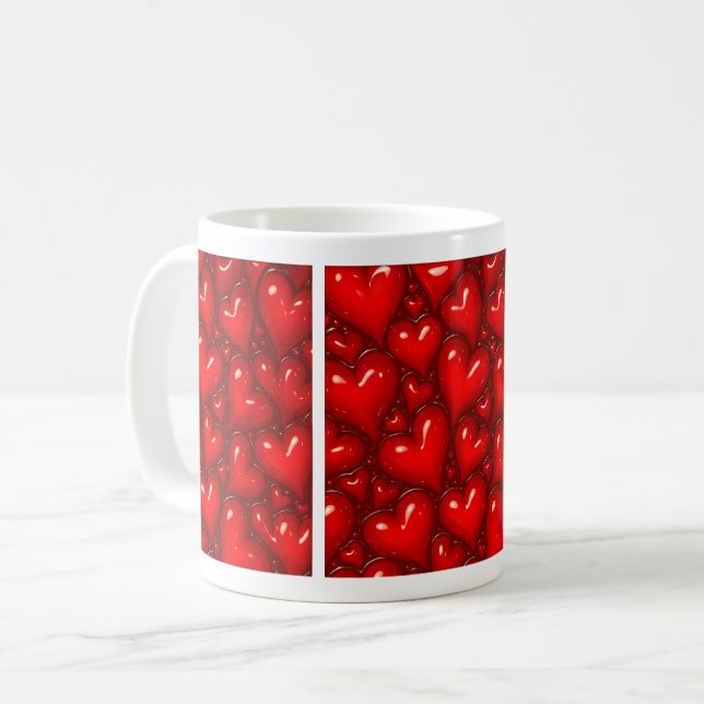 Taza De Café Glossy Red Heart (Anverso izquierdo)