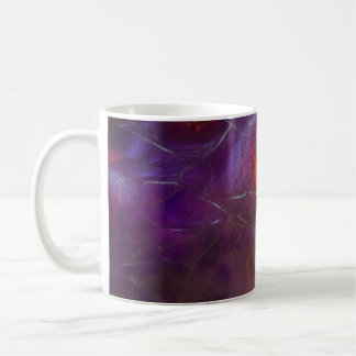 Taza De Café Glowing Cellular Network Abstract Art