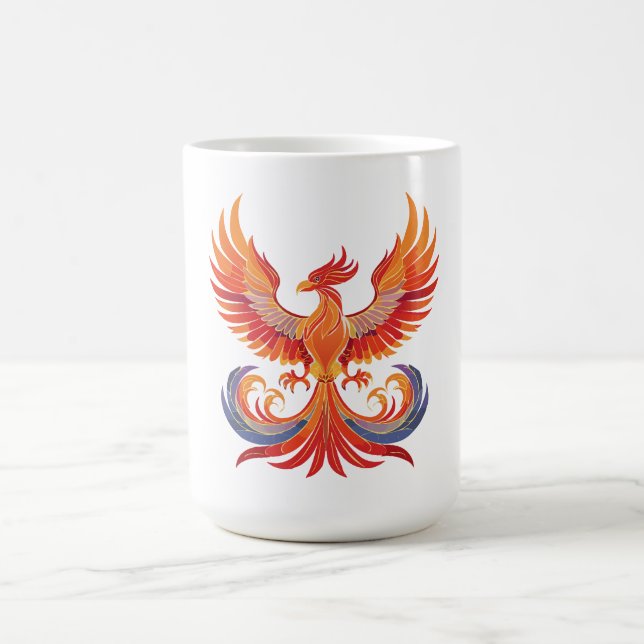 Taza De Café Glowing mythological Fantasy Phoenix Bird (Centro)