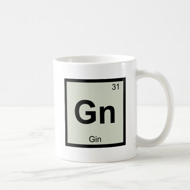 Taza De Café Gn - Gin Química Símbolo de tabla periódica (Derecha)
