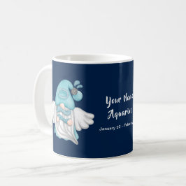 Taza De Café Gnome Aquarius Astrology Rótulo Angel Tu Nombre