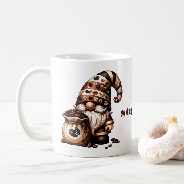 Taza De Café Gnome Coffee Mug personalizado (Con donut)