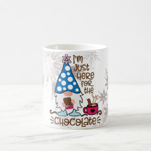 Taza De Café Gnome de invierno, estoy aquí para el chocolate