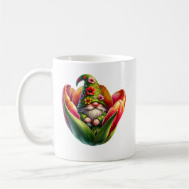 Taza De Café Gnome de jardín de acuarela caprichosa