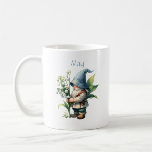 Taza De Café Gnome de Jardín Personalizado Mayo Nacimiento Mes