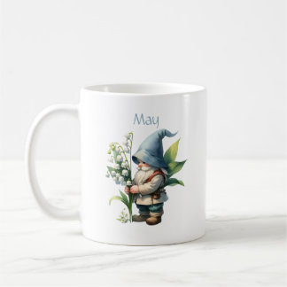Taza De Café Gnome de Jardín Personalizado Mayo Nacimiento Mes
