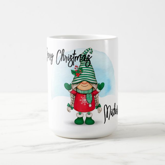 Taza De Café Gnome de Navidades personalizados (Centro)