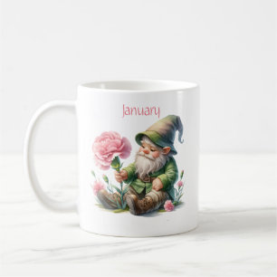 Taza De Café Gnome del Jardín de Enero Personalizado